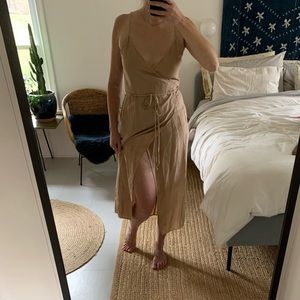 Reformation linen wrap dress